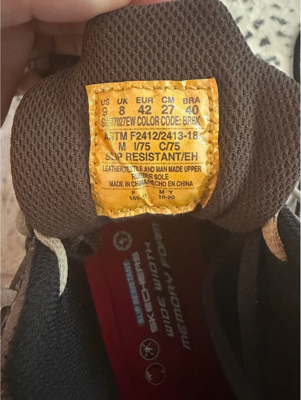Skechers Wide Width Memory Foam Slip Resistant Shoes Size 8